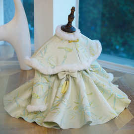 女童周岁礼服女宝宝高端公主裙中式花童主持人秋季钢琴演出服儿童