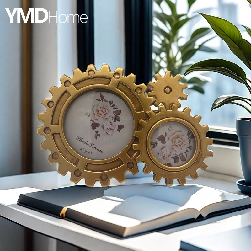 Cross-Border Popular Amazon European Photo Frame Wholesale A4 Gold Decorative Photo Frame 7inch 8inch Photo Wall Hanging Frame