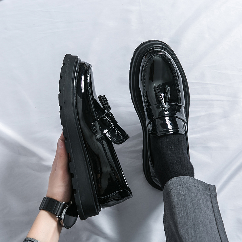Herren Leder Business Slipper Britischer Stil Arbeitsschuhe_voghion.com