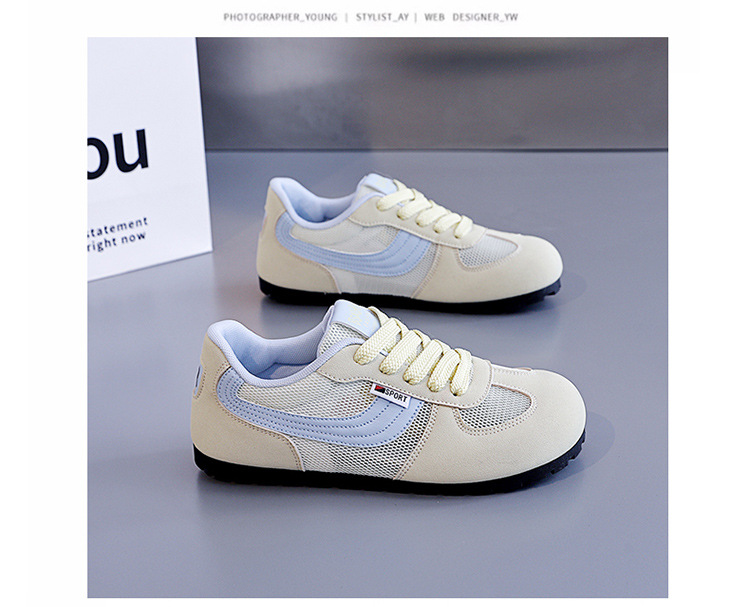 Hong Kong-style German Training Trendy On Instagram, 2026 Summer New Model, Mesh Sports Casual Shoes, Women's White_vogvips.com