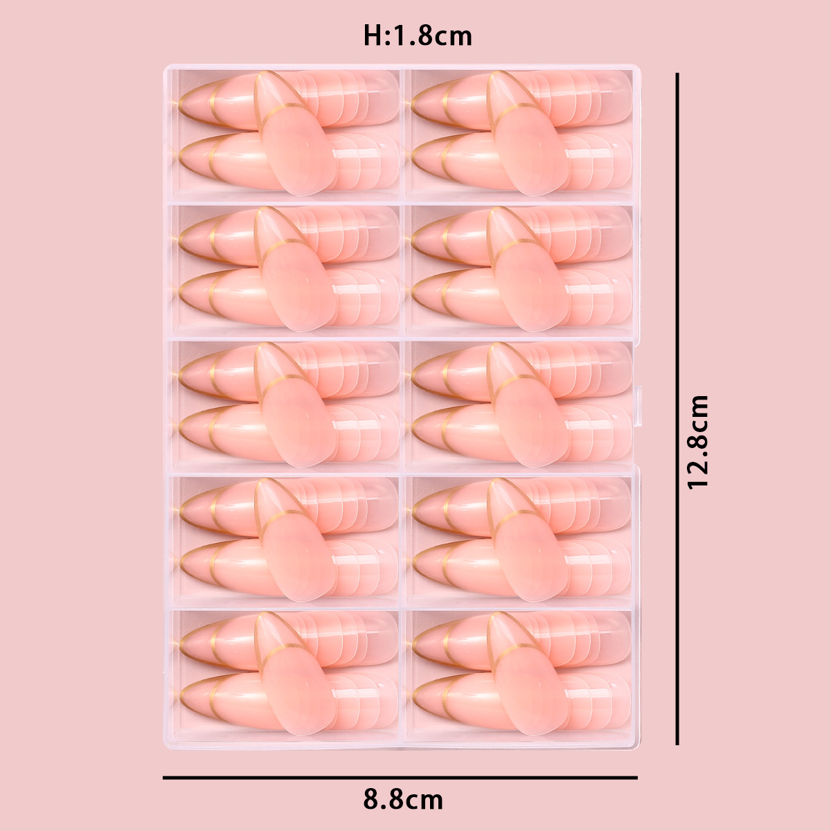 120 piezas de línea francesa en caja de uñas falsas desmontables de alto nivel de otoño