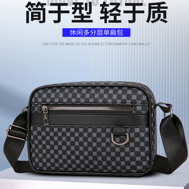 Cross-Border Men's Bag, Men's Crossbody Bag, Fashionable Business Commuter Shoulder Bag, Multi-Layer Large Capacity Trendy Men's Bag, Toiletry Bag