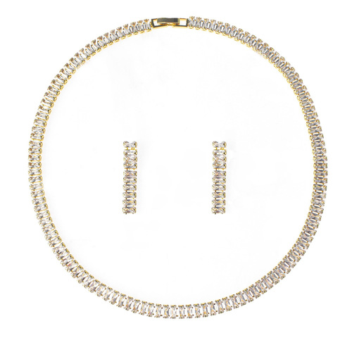 Cross-border new product AliExpress Amazon Instagram zirconium women's necklace earring chain bracelet Wedding and celebration accessories