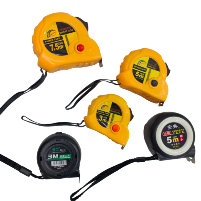 批发五米钢卷尺 三米盒尺3米自锁盒尺 小商品测量工具卷尺