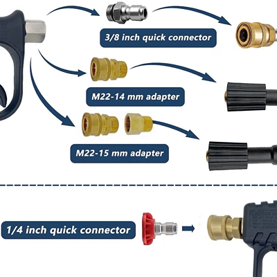 360-Degree Rotating Copper Valve Core – High pressure car wash water gun