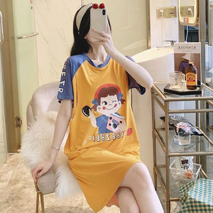 Maternity Dress for Breastfeeding, Breathable Summer Short-Sleeve Pajamas, Nursing Nightdress, Sweat-Absorbent Postpartum Wear, Thin Summer Style