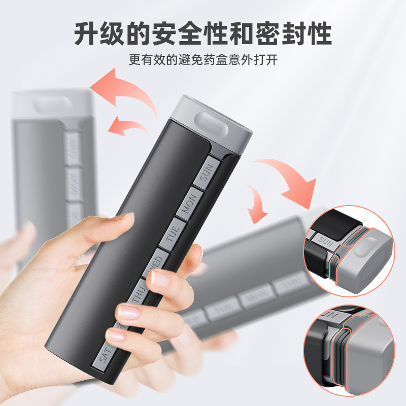Travel Pill Box Portable Medicine Divider 7 Days 7 Compartments One Week Portable Small Pill Box Sealed Moisture-Proof Medicine Storage Box Travel Pill Box Portable Medicine Divider 7 Days 7 Compartments One Week Portable Small Pill Box Sealed Moisture-Proof Medicine Storage Box
