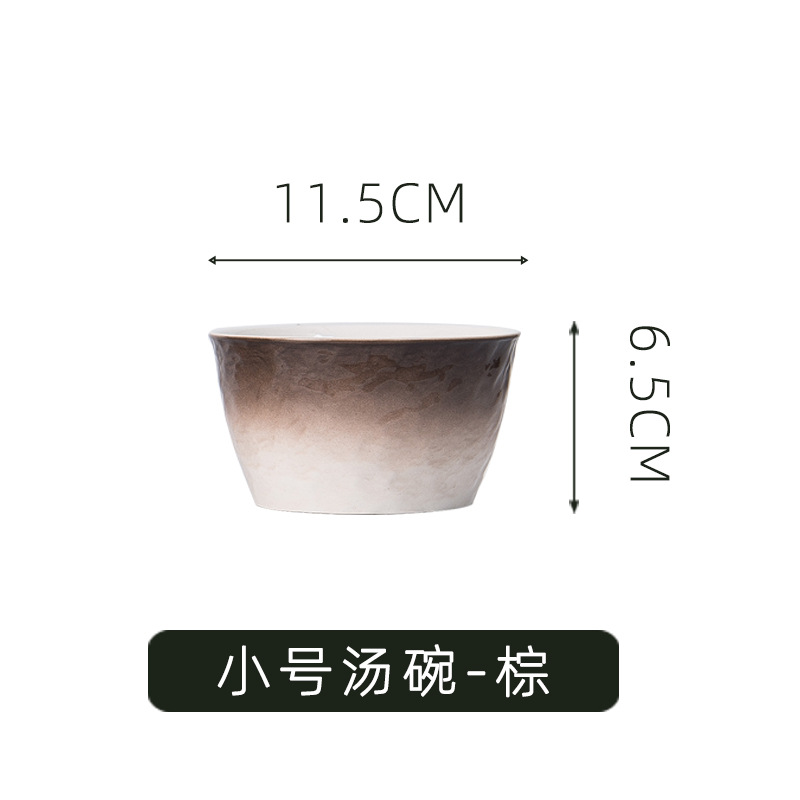 INS vajilla nórdica tazón de cerámica creativo hogar tazón de arroz tazón de fideos instantáneos gradiente personalizado patrón de piedra tazón de ensalada de frutas