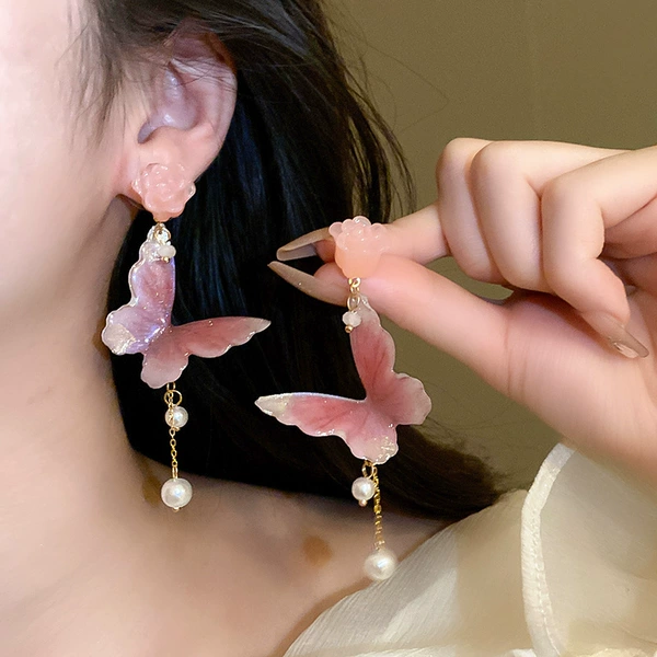 31#Silver Needle-Pink Flower Butterfly.