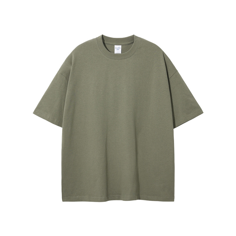 2025 夏の新作トレンディなブランド 230 グラム二重糸純綿半袖無地メンズ Tシャツ Bajia 同色大きいサイズ紳士服|undefined
