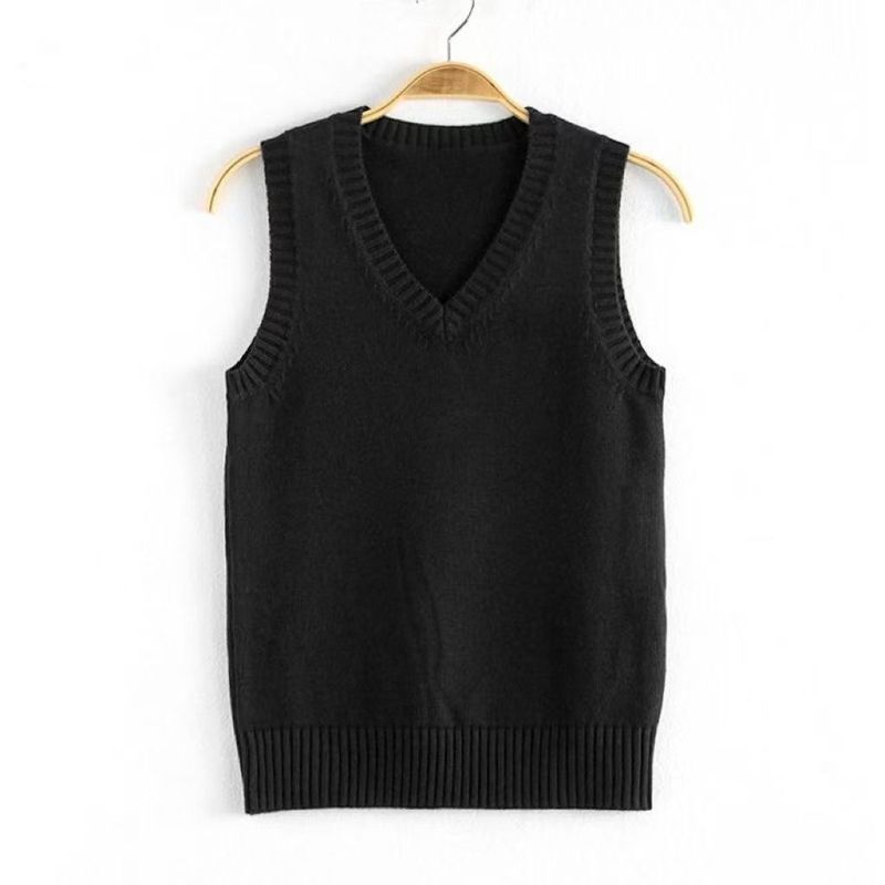 jk ベスト セーター レディース 無地 ベーシック JK トップス 制服 プルオーバー セーター 春夏 クラス制服 レイヤード|undefined