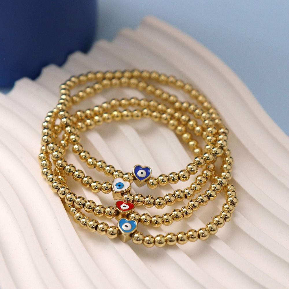 Fashion Heart Shape Copper Enamel Bracelets 1 Piece