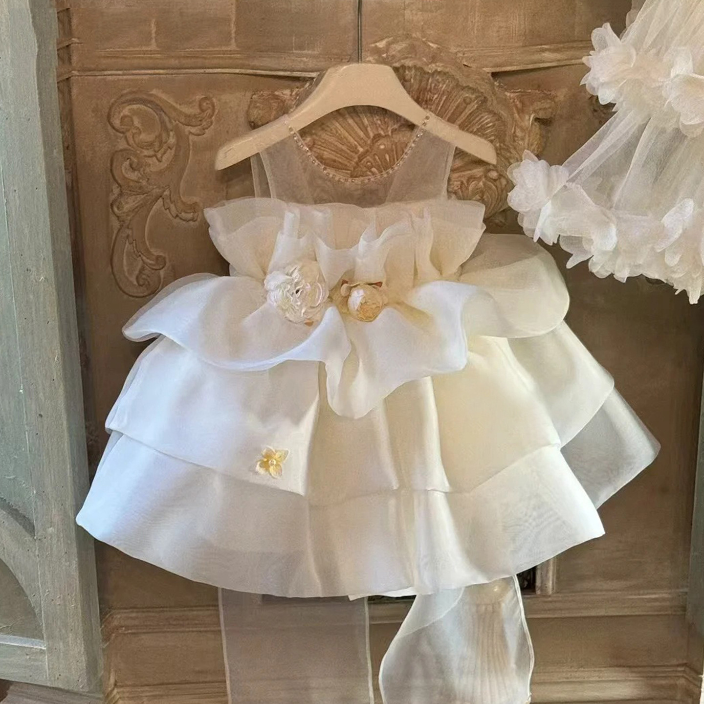 Prinzessin Tüllkleid Für Mädchen Festliches Blumenmädchen Kleid_voghion.com