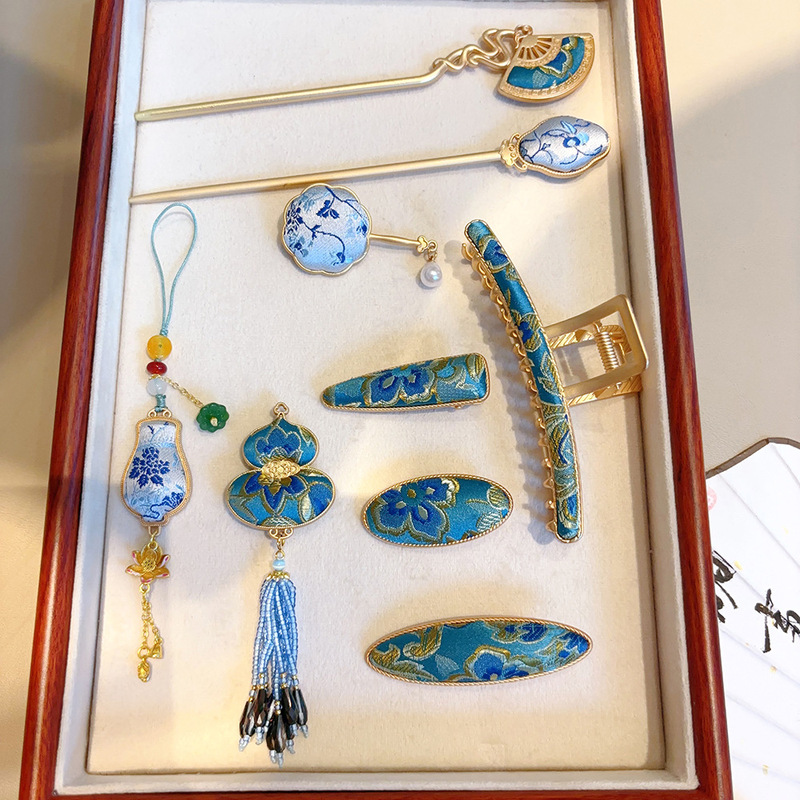 [完成品] 純粋な手作りのシルク宋錦手作りの新しい中国風のレトロな頭飾りヘアピンブローチペンダントネックレスペンダント|undefined