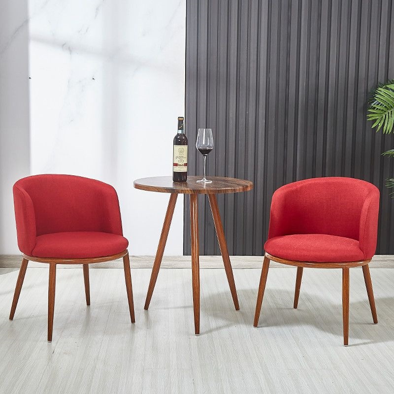Mesa y silla de madera sólida nórdica, mesa de comedor redonda creativa, mesa de negociación moderna y simple. image 17