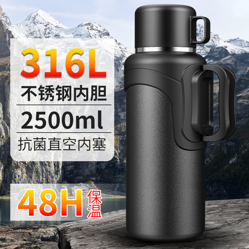316 Stainless Steel Large Capacity Insulated Kettle for Men Outdoor Sports Portable Car Hot Water Kettle Tea Travel Kettle 