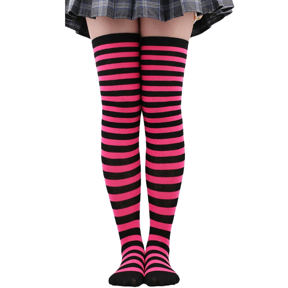 Knee-high Socks Japanese Style, Striped Cosplay & Halloween, Tube 50 cm, Polyester