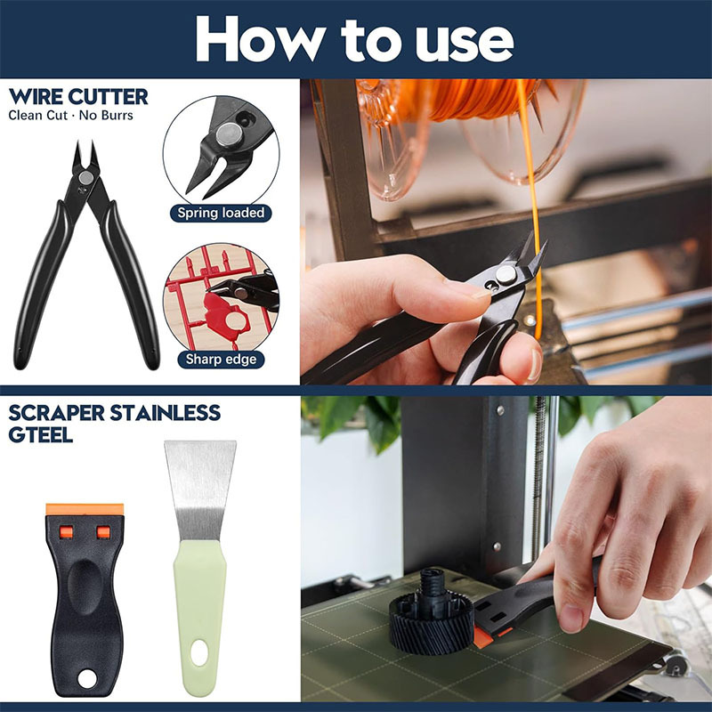 Printer, tools set, universal accessories, 3D printing
