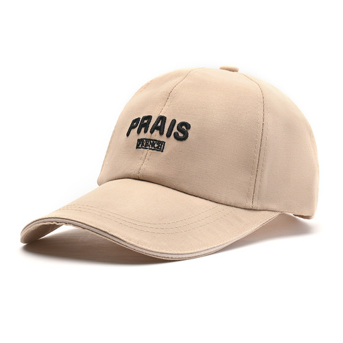 Korean style unisex baseball cap, long brim embroidered letter bucket hat, sun protection hat, canvas sun hat, trendy