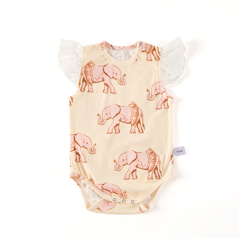 INS de estilo europeo y americano infantil de manga corta mono funda nueva niña verano triángulo mameluco