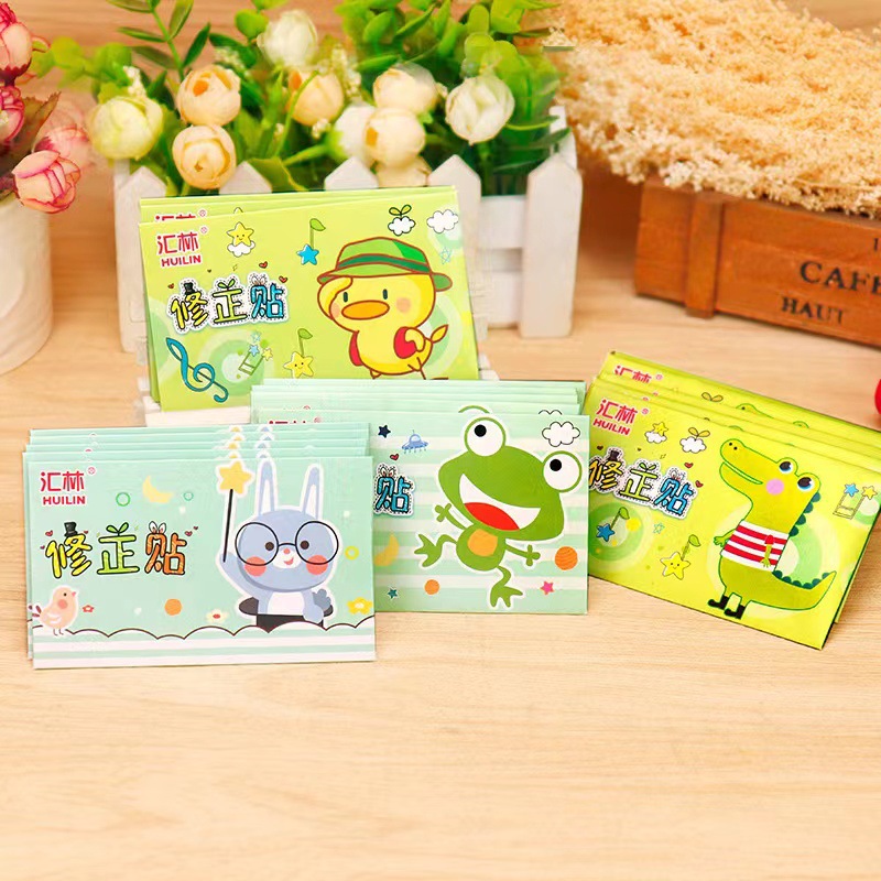 Papelería al por mayor estudiante Linda billetera autoadhesiva pegatinas de corrección de papel de corrección pegatinas de corrección de papel