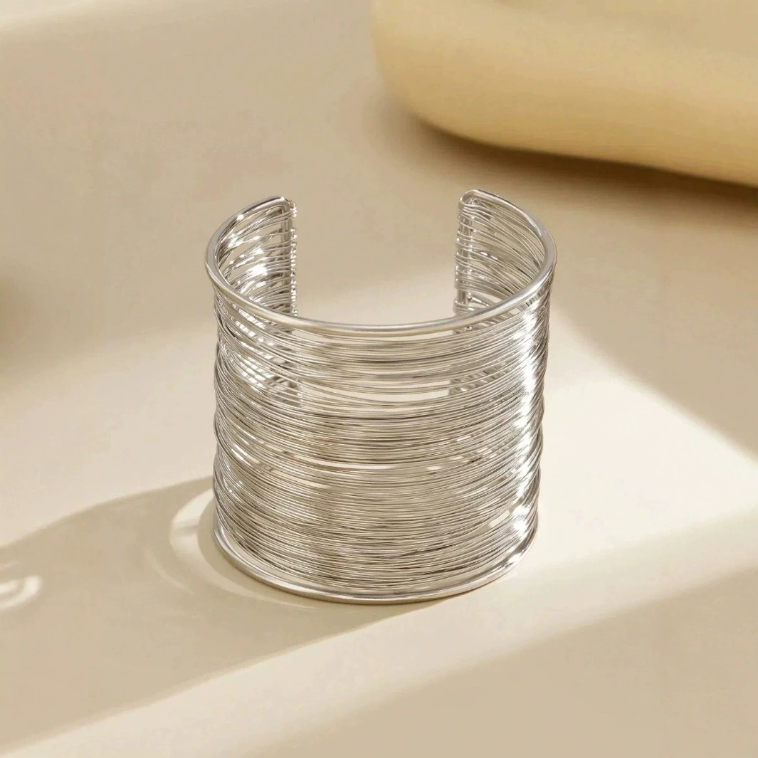 Geometric Pattern Casual Exaggerated Geometric Acrylic Iron Bangles Wholesale