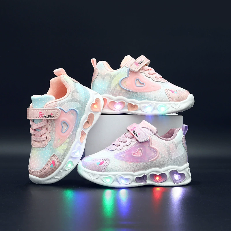 Обувь для девочек, весенне-осенняя новая детская дышащая спортивная обувь на мягкой подошве, легкие кроссовки для маленьких девочек