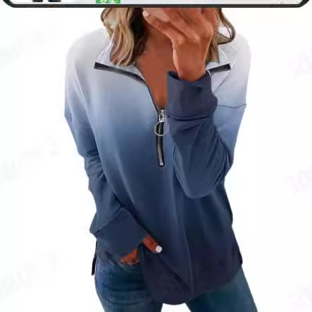 POLO Shirt Hooded Sweatshirt Women's  Autumn/Winter New Style Quality Commute Comfort Casual Long Sleeve Half Zip Top