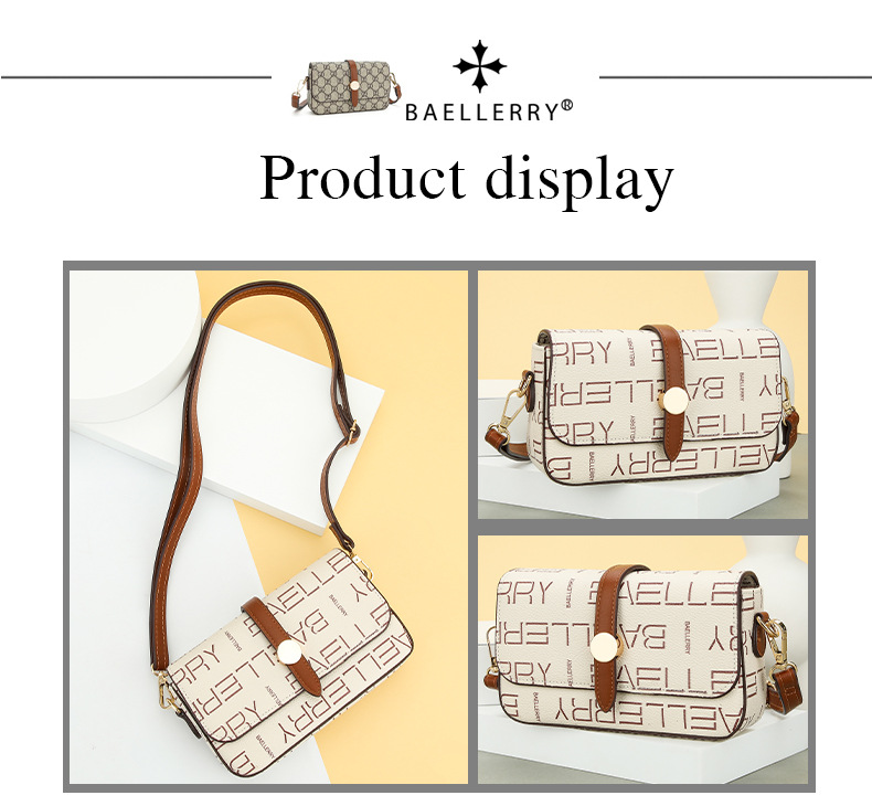 Baellerry 2023 New Women's Magnetic Buckle Plaid Large Capacity Single Shoulder Crossbody Bag High End Women's Bags_voghion.com