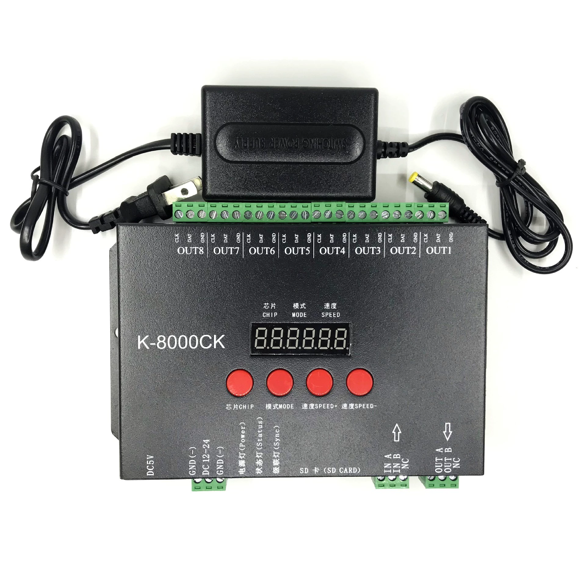 LED controller, light source for programming