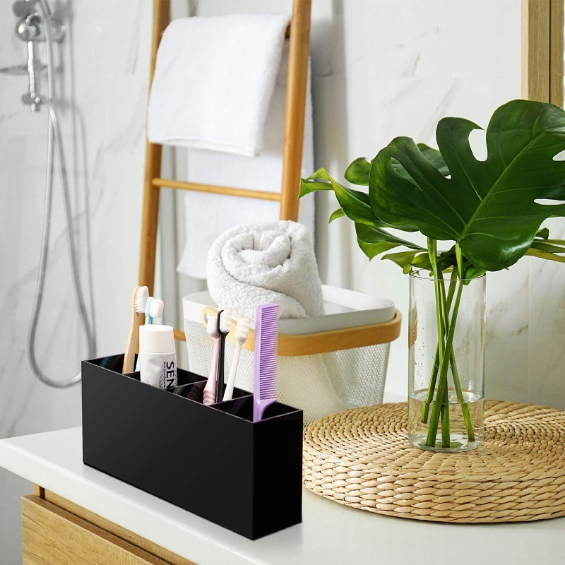 四格三格亚克力透明笔筒化妆刷筒亚克力化妆品收纳唇膏唇彩眉笔盒