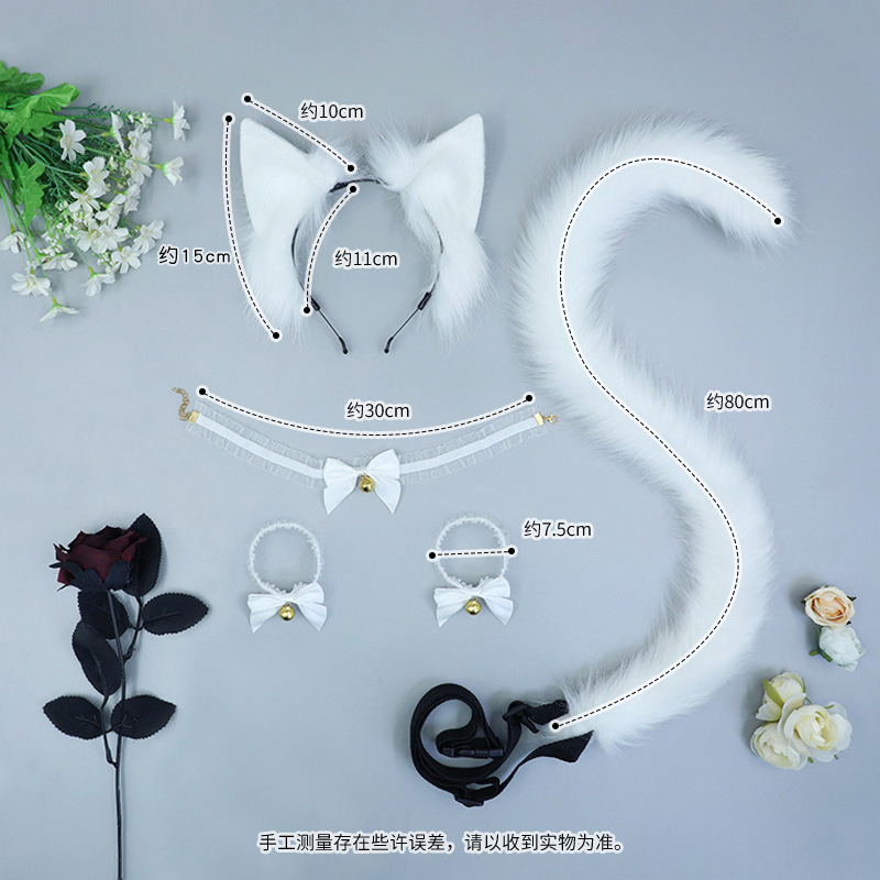 Diadema con orejas de zorro, accesorios para el cabello con orejas de animales simuladas, disfraz de cosplay, tocado hecho a mano, diadema con orejas de gato de peluche para mujer.