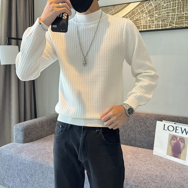 Demi-season solid color base Japanese trend knitted sweater for…