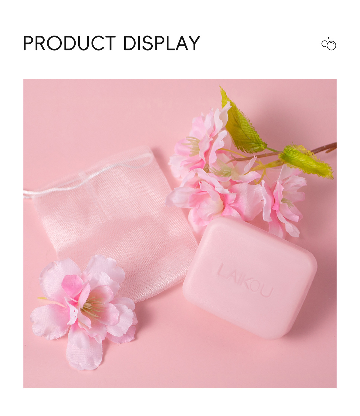The new cross-border product LAIKOU Moisturizing and Cleaning Cherry Blossom Handmade Soap 110g is in stock and available for wholesale from the manufacturer. It comes in English packaging undefined
