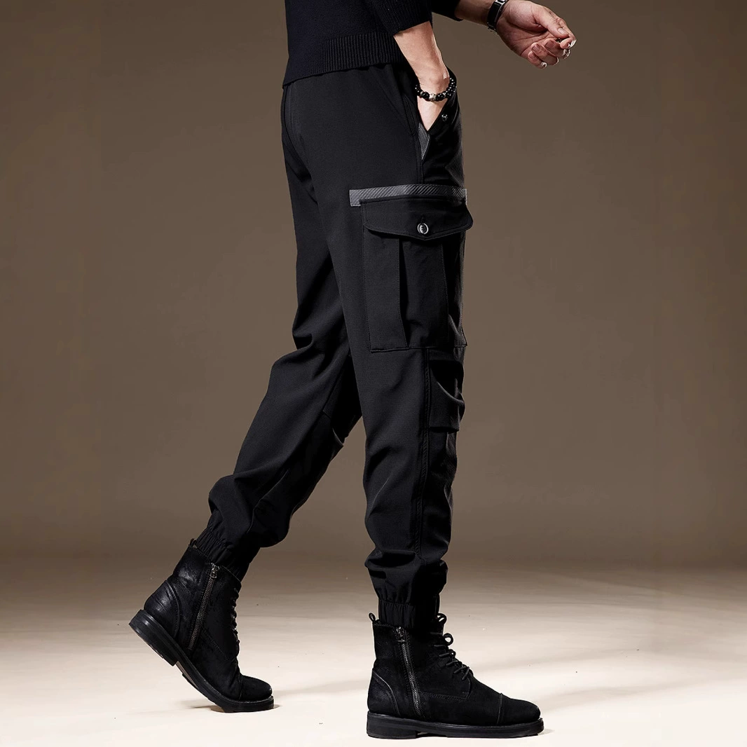 Демисезонные спортивные брюки‑джоггеры oversize для отдыха, эластичные манжеты, чёрные/коричневые