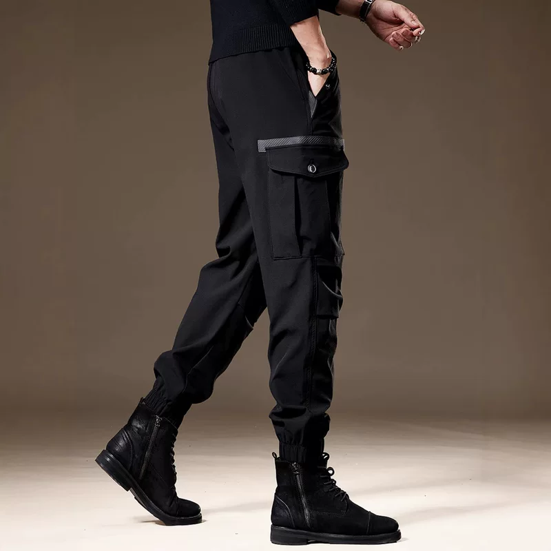 Демисезонные спортивные брюки‑джоггеры oversize для отдыха, эластичные манжеты, чёрные/коричневые