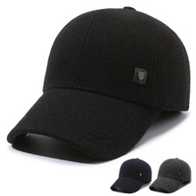 新款保暖帽子男士棒球帽户外冬季加绒防风护耳中年帽子防寒鸭舌帽