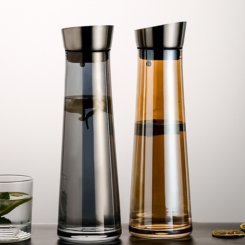 Hervidor frío resistente a altas temperaturas de vidrio para amarrar hervidor de agua frío de gran capacidad grueso a prueba de explosiones