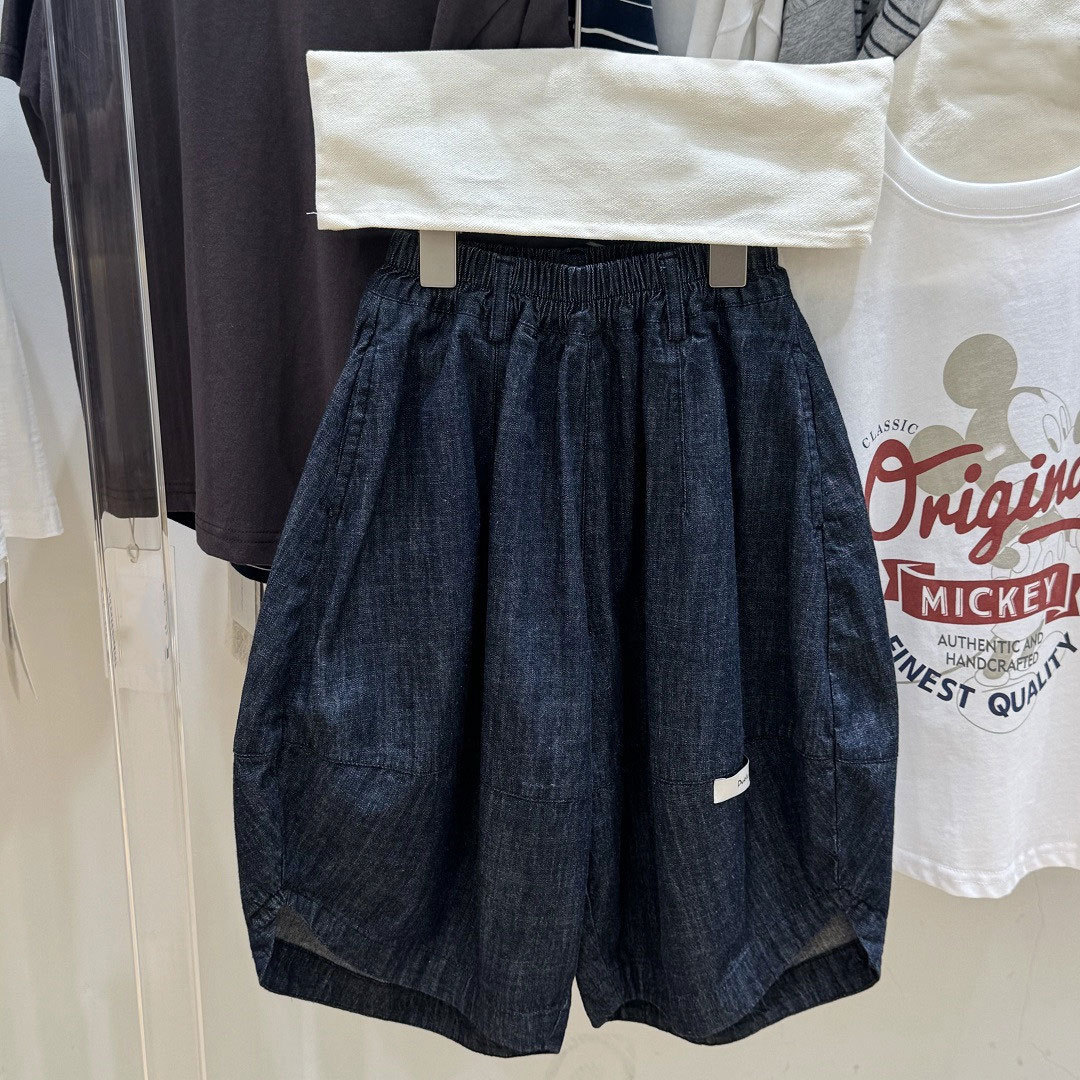 Hombres y niñas pantalones de color primario vaqueros primavera y verano ropa infantil relajada casual versátil delgada y suave pantalones de pantalones