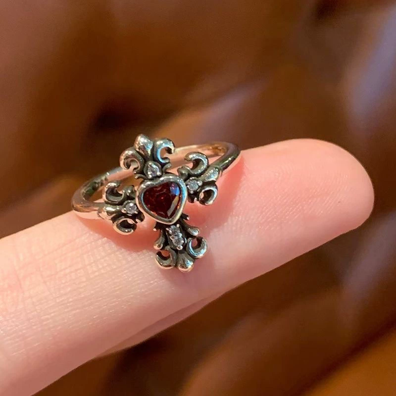 Stacking Ring (Palace) — Vintage Adjustable Index Ring, Moonstone & Ruby Styles, One Size