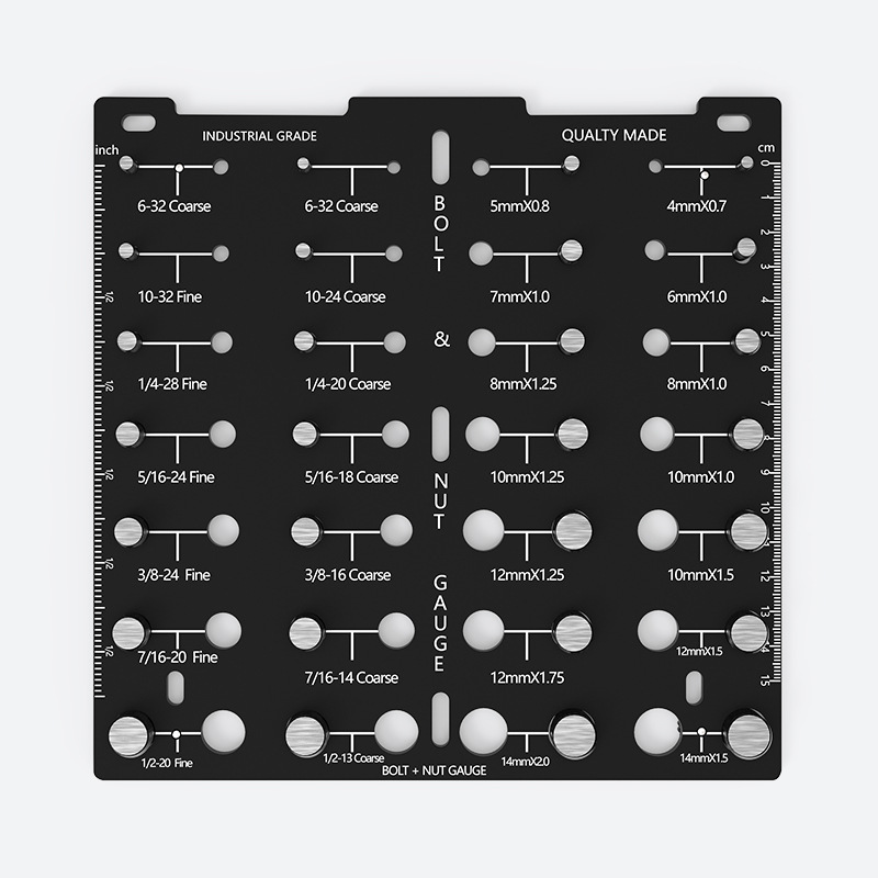 跨境专售螺丝螺母和螺栓螺纹检查器 螺丝测量规 公子规 14标准和1