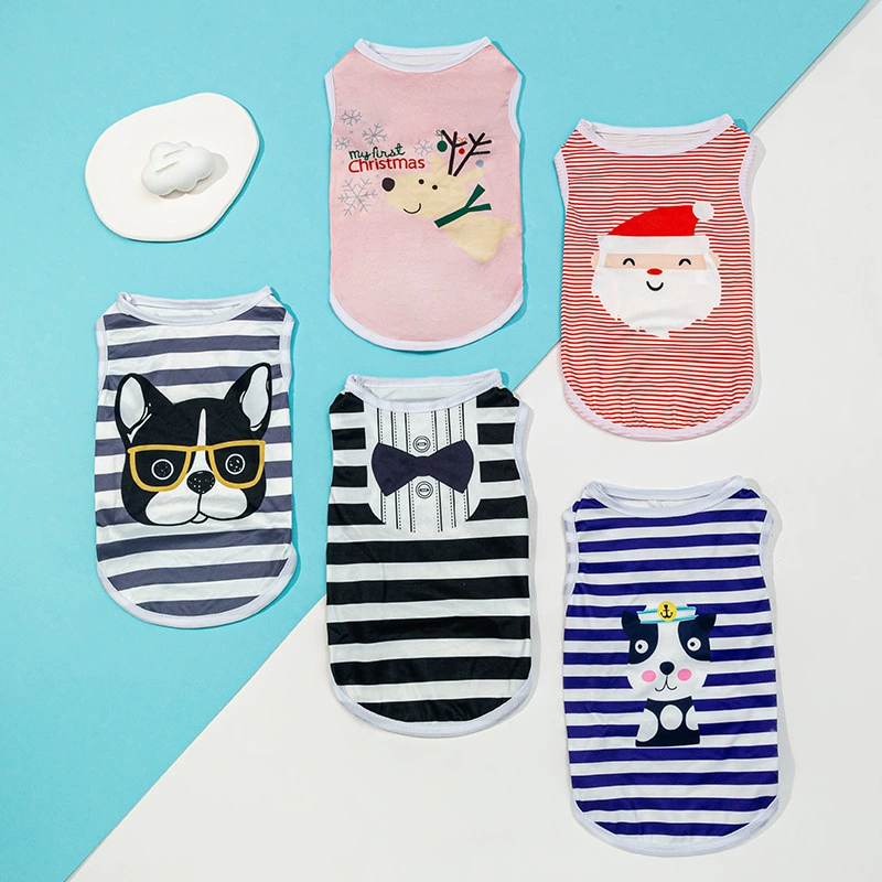 Фабрика источника Новая весенне-летняя одежда для домашних животных с мультяшным принтом Жилет для щенков Одежда для домашних животных Одежда для собак