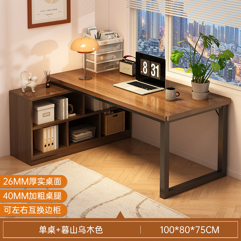 Escritorio esquinero cuidadosamente seleccionado con estantería, escritorio para computadora en forma de L, escritorio para escribir en casa, escritorio esquinero para oficina, mesa para dormitorio. image 20