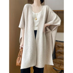 Manufacturer Cross-Border Export Wholesale New 100% Wool Skin-Friendly Thickeneded Four-Flat Large Shawl Cashmere Wool Shawl