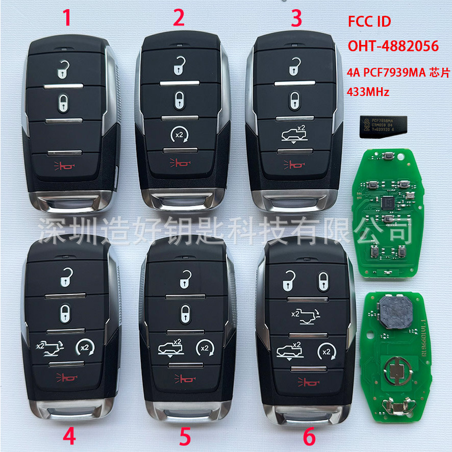 Oht-4882056 Smart Car Key for 2019-2020 Dodge Ram 1500 Pickup 4A 433