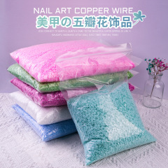 公斤裝五瓣花美甲飾品日系彩色立體樹脂小花指甲裝飾配件跨境專供