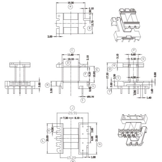 EE19电源骨架电木骨架EE19通信骨架变压器骨架