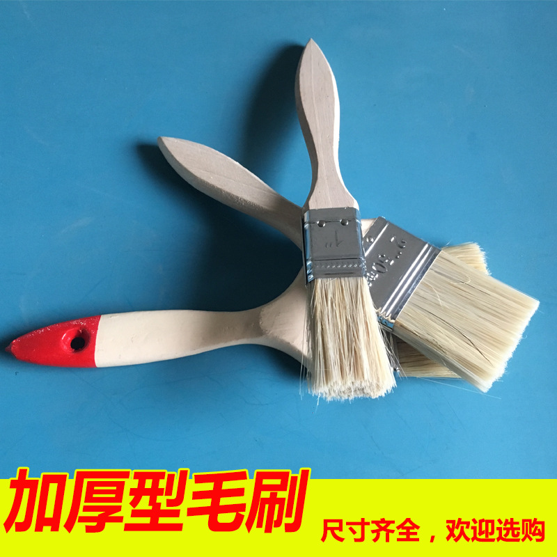 Cepillo de pintura cepillo de pelo duro cepillo de pelo de cerdo de barbacoa cepillo de pelo suave limpio cepillo de pegamento industrial cepillo de pelo de polvo 1 - 8 pulgadas grueso image 4