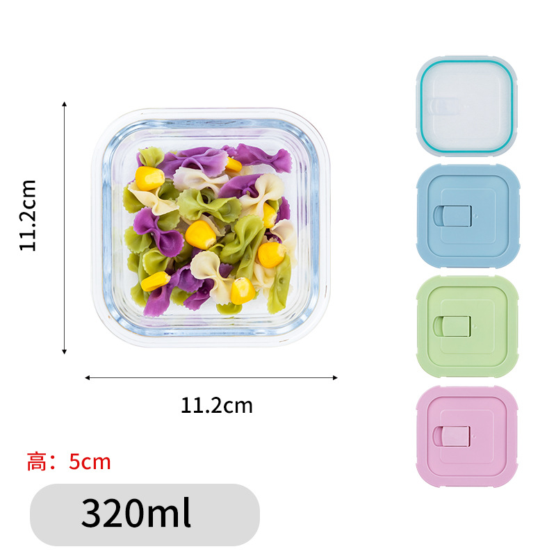 Fiambrera de vidrio, lonchera de aislamiento, caja de conservación separada, caja de bento, caja de frutas, horno microondas, estudiante de oficina, mujer