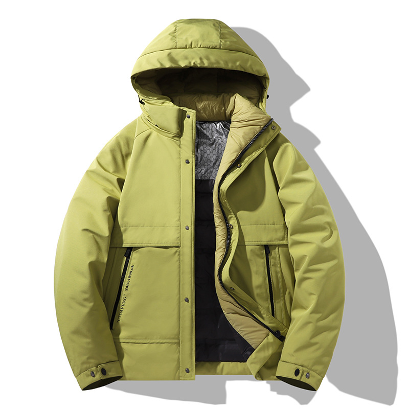 Chaqueta de plumón para hombre marca de moda de invierno para hombre 90 plumón de pato blanco con capucha ropa de abrigo casual para hombre ropa de trabajo chaqueta de plumón